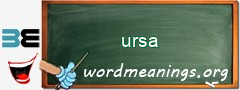 WordMeaning blackboard for ursa